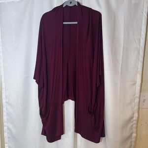Susan Graver Rich Burgundy Poncho Sweater